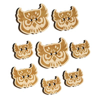 Great Horned Owl Head Wood Buttons for Sewing Knitting Crochet DIY Craft