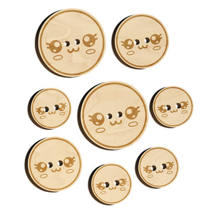 Kawaii Cute Sparkly Eyes Face Wood Buttons for Sewing Knitting Crochet DIY Craft
