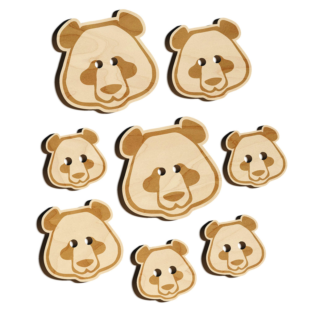 Panda Face Icon Wood Buttons for Sewing Knitting Crochet DIY Craft