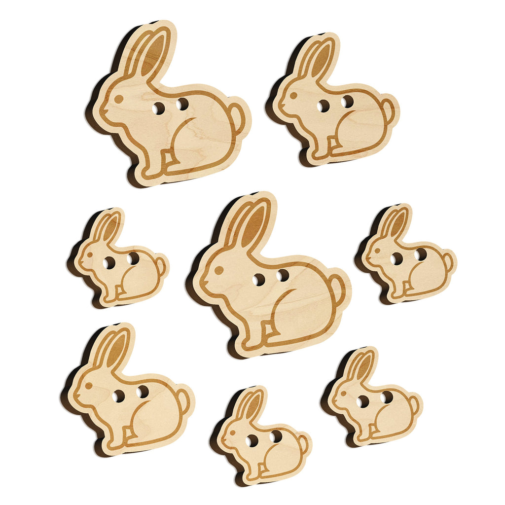 Resting Rabbit Bunny Easter Wood Buttons for Sewing Knitting Crochet DIY Craft