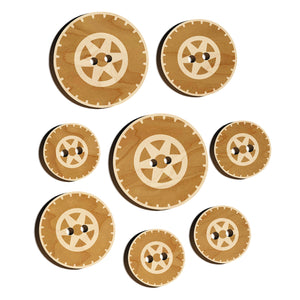 Wheel Tire Icon Wood Buttons for Sewing Knitting Crochet DIY Craft