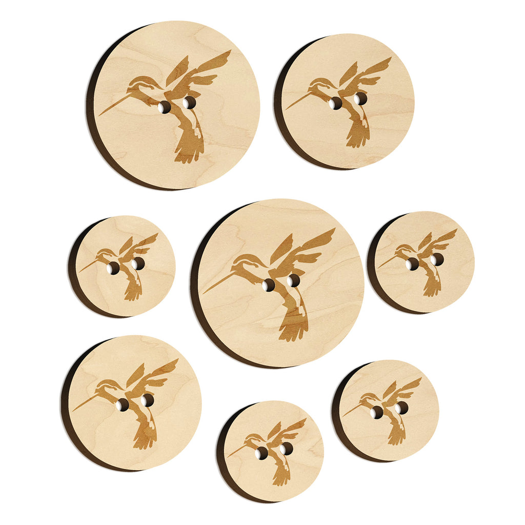 Hummingbird Sketch Wood Buttons for Sewing Knitting Crochet DIY Craft