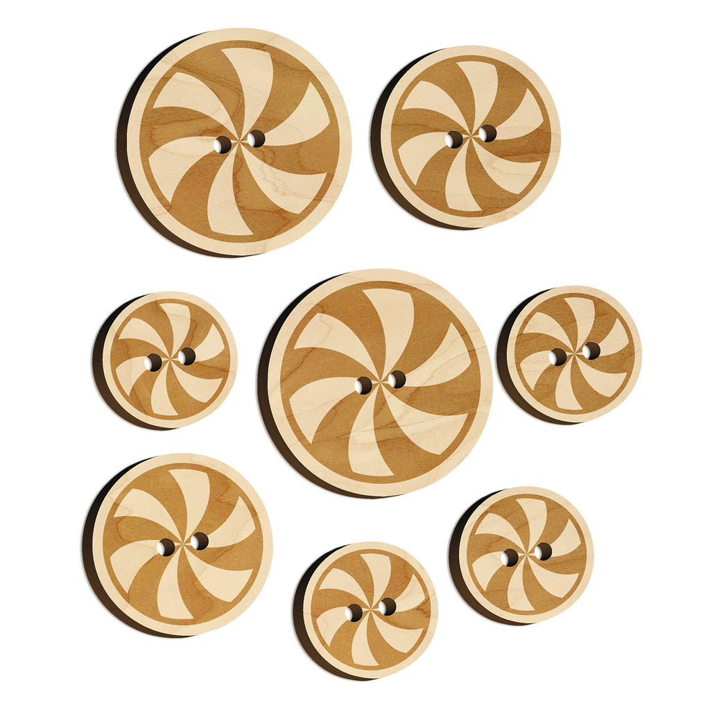 Peppermint Candy Swirl Wood Buttons for Sewing Knitting Crochet DIY Craft