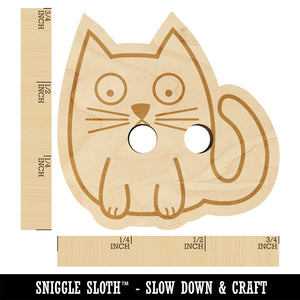 Wary Kitty Cat Wood Buttons for Sewing Knitting Crochet DIY Craft