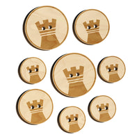 Chess Piece Black Rook Wood Buttons for Sewing Knitting Crochet DIY Craft