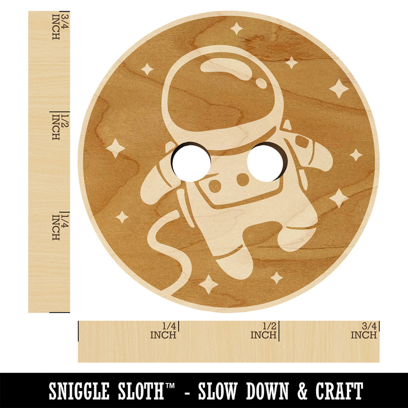 Cute Astronaut in Space with Stars Wood Buttons for Sewing Knitting Crochet DIY Craft