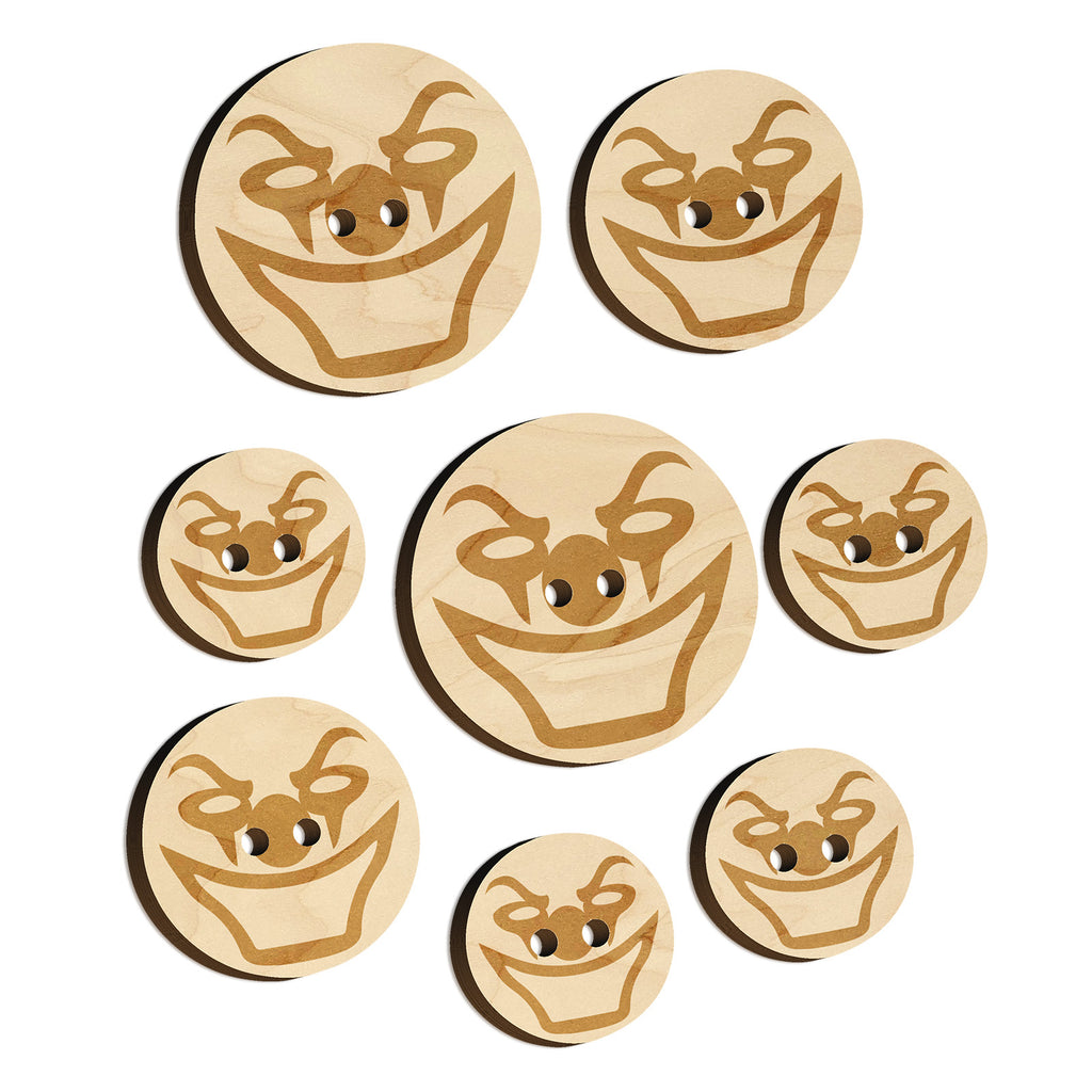 Evil Clown Face Wood Buttons for Sewing Knitting Crochet DIY Craft