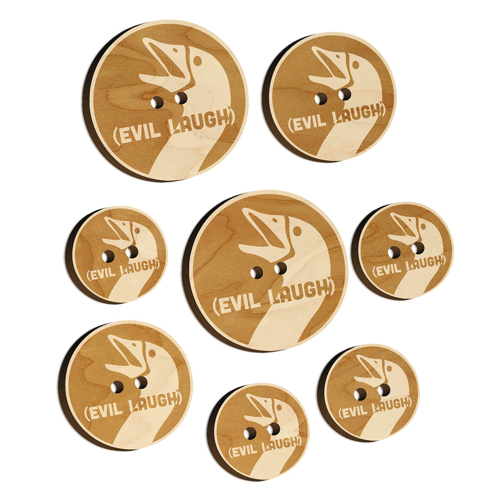 Goose Evil Laugh Wood Buttons for Sewing Knitting Crochet DIY Craft