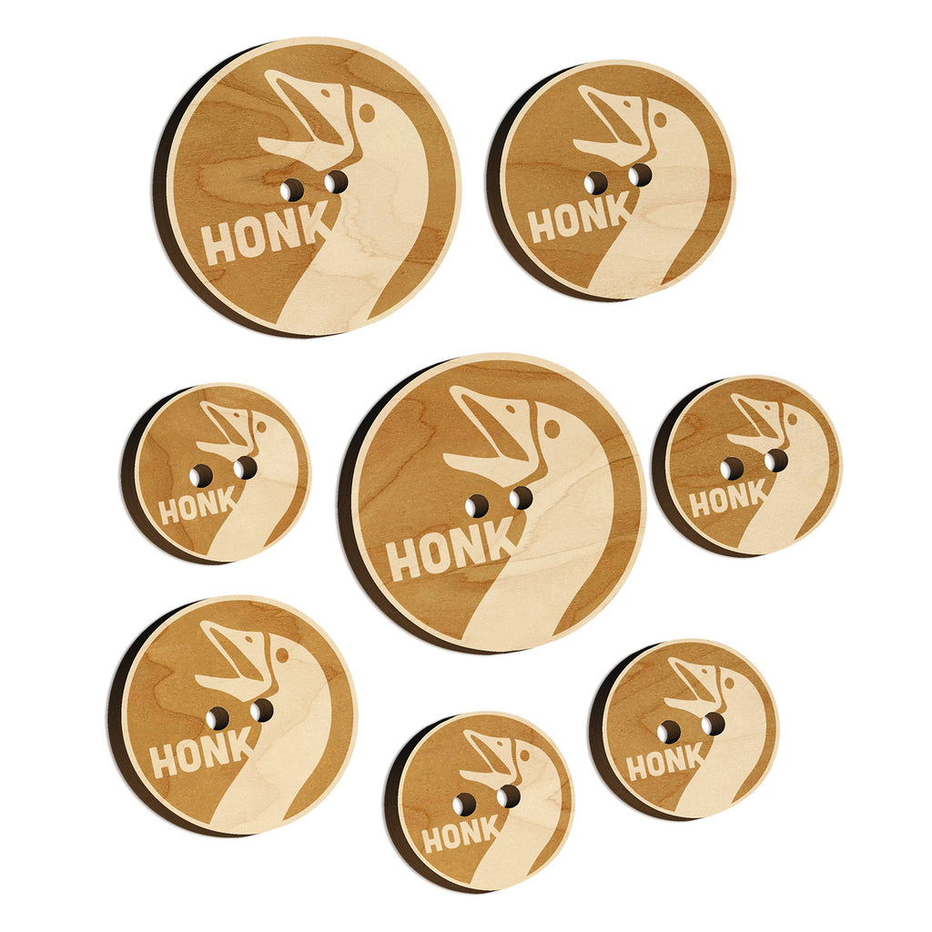 Goose Honk Laugh Wood Buttons for Sewing Knitting Crochet DIY Craft