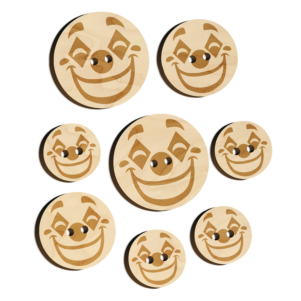 Happy Clown Face Wood Buttons for Sewing Knitting Crochet DIY Craft