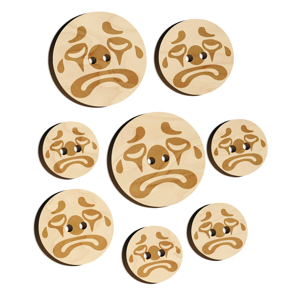 Sad Clown Face Wood Buttons for Sewing Knitting Crochet DIY Craft
