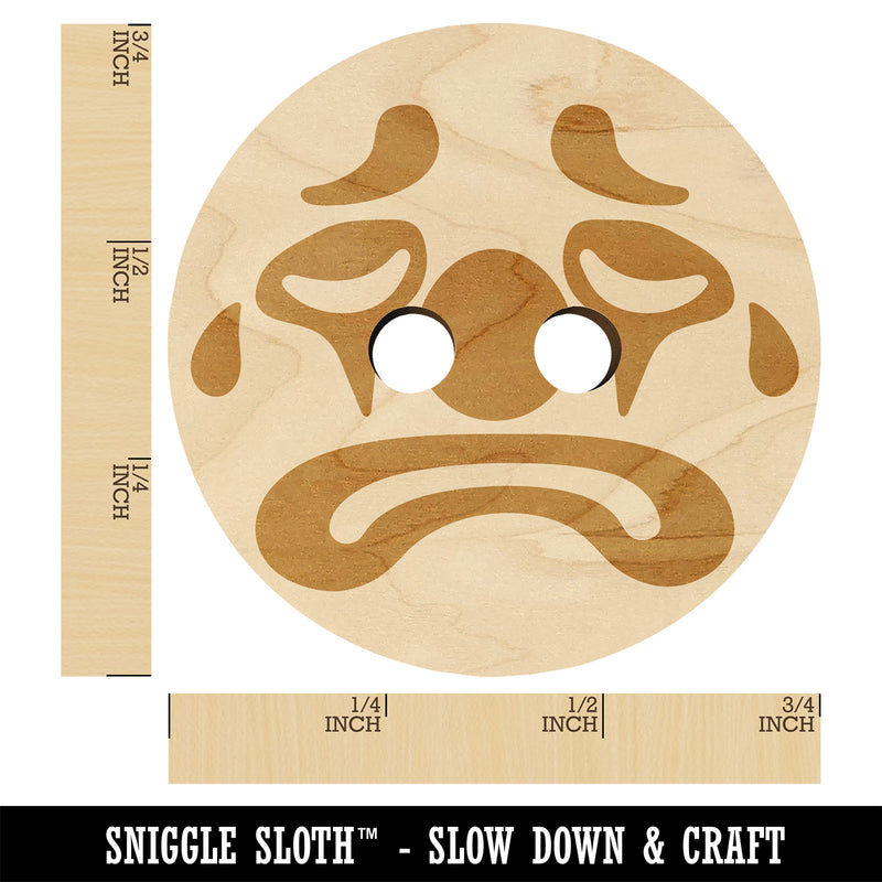 Sad Clown Face Wood Buttons for Sewing Knitting Crochet DIY Craft