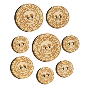 Skull Pirate Coin Wood Buttons for Sewing Knitting Crochet DIY Craft