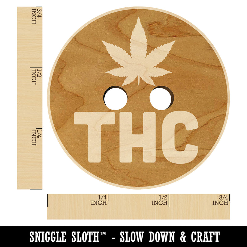 THC Marijuana Leaf Circle Wood Buttons for Sewing Knitting Crochet DIY Craft