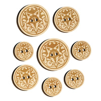 Warlock Pentagram with Tentacles and Eye Wood Buttons for Sewing Knitting Crochet DIY Craft