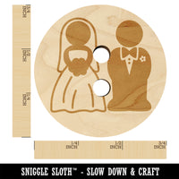 Bride and Groom Wedding Wood Buttons for Sewing Knitting Crochet DIY Craft