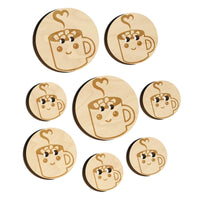 Cute Kawaii Hot Chocolate Wood Buttons for Sewing Knitting Crochet DIY Craft