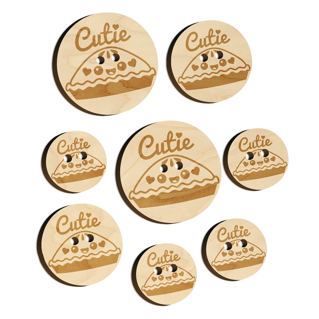 Cutie Pie Wood Buttons for Sewing Knitting Crochet DIY Craft