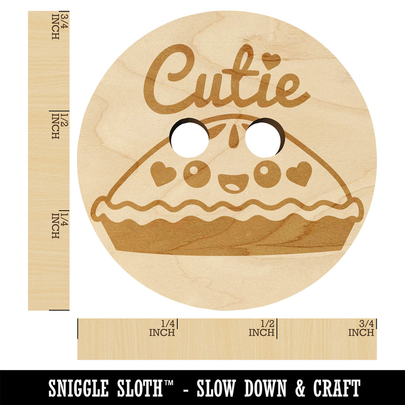 Cutie Pie Wood Buttons for Sewing Knitting Crochet DIY Craft