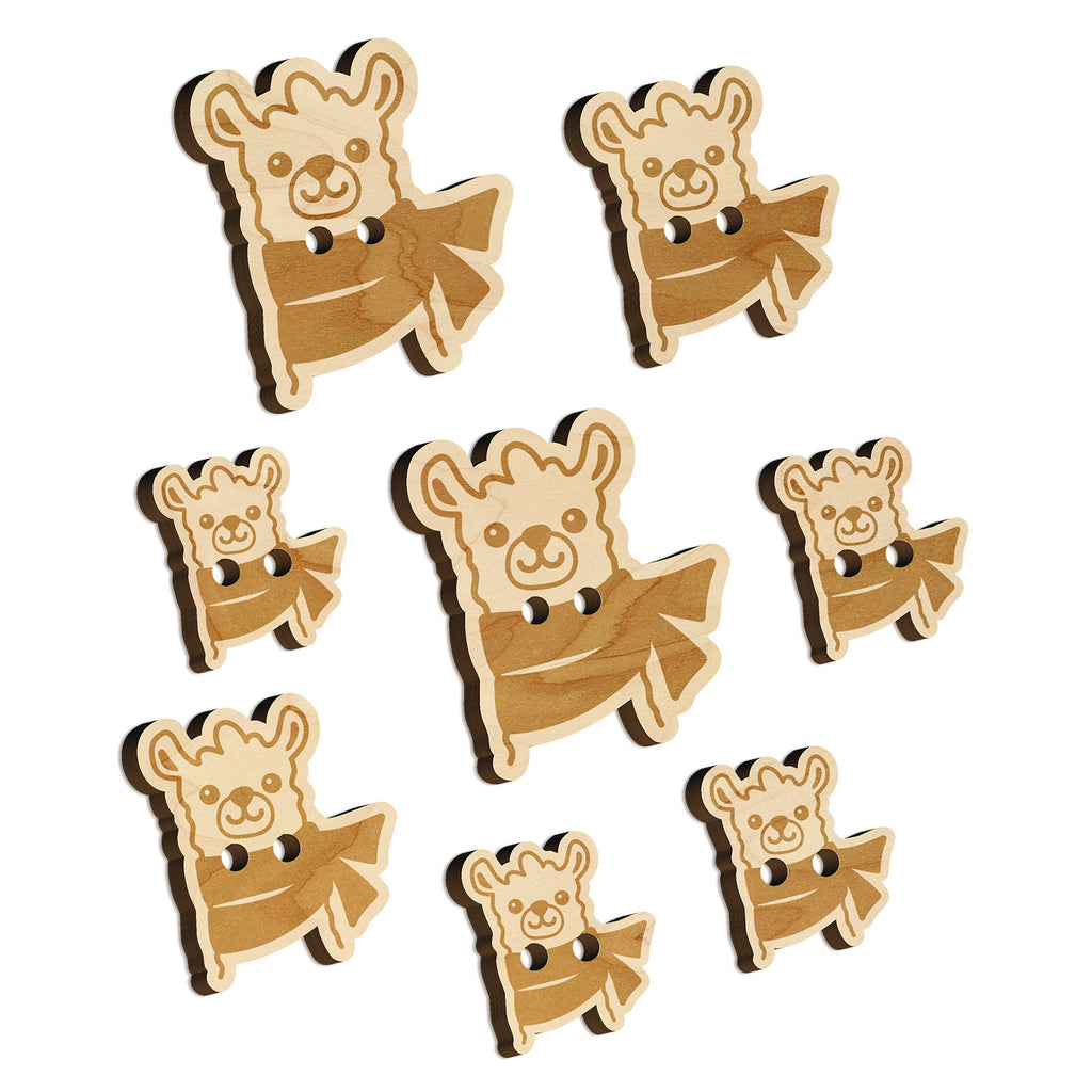 Llama with Scarf Wood Buttons for Sewing Knitting Crochet DIY Craft
