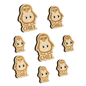 Penguin Chill Wood Buttons for Sewing Knitting Crochet DIY Craft