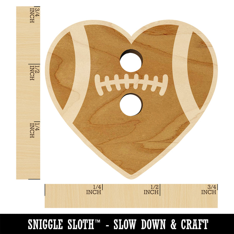 Heart Shaped Football Sports Wood Buttons for Sewing Knitting Crochet DIY Craft