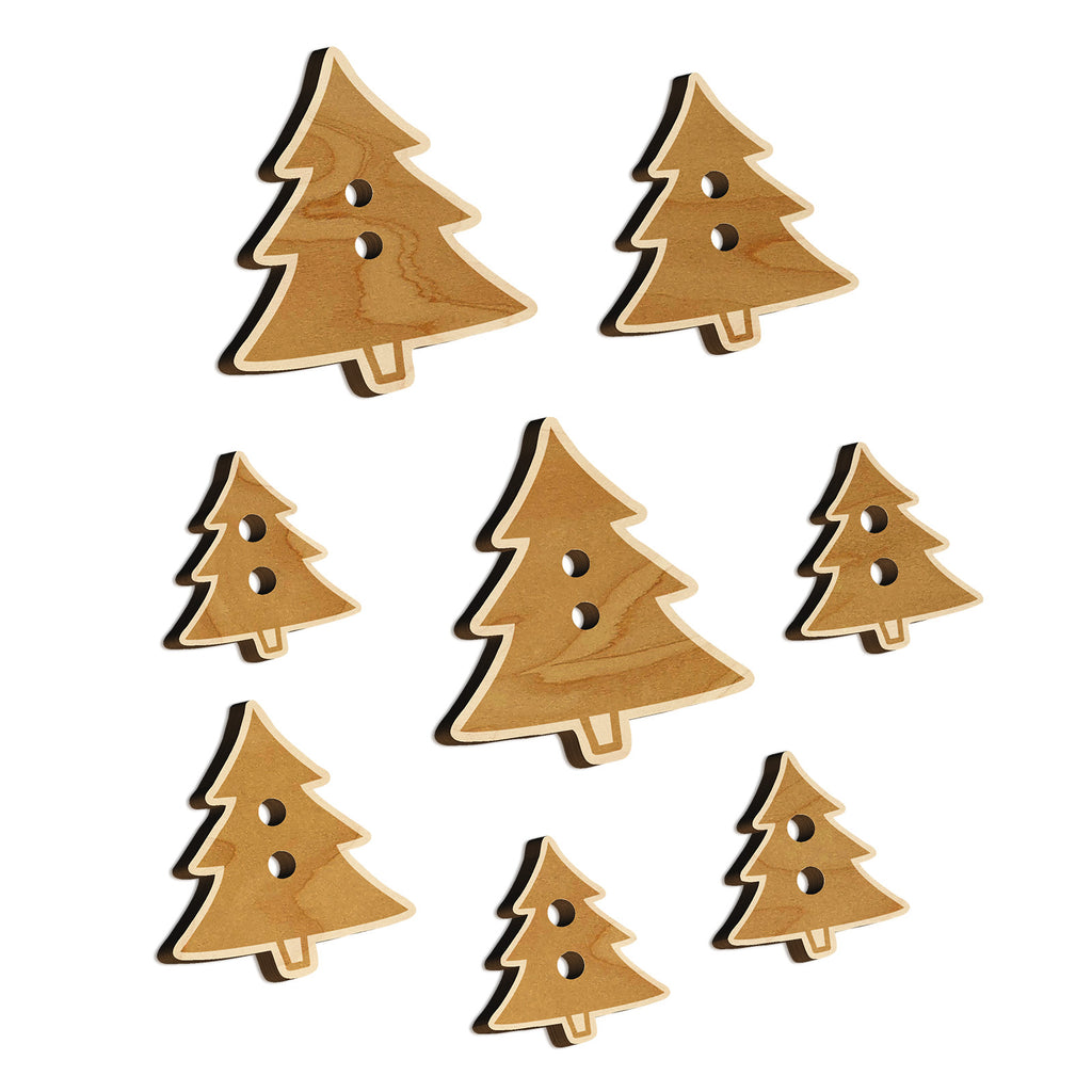 Pine Tree Cartoon Wood Buttons for Sewing Knitting Crochet DIY Craft