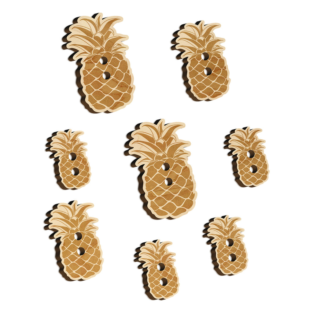 Pineapple Fruit Drawing Wood Buttons for Sewing Knitting Crochet DIY Craft
