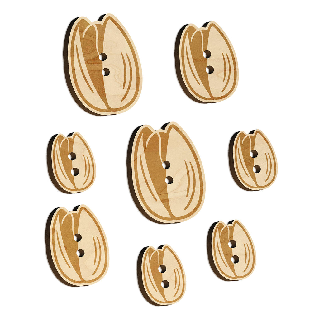 Pistachio Nut Drawing Wood Buttons for Sewing Knitting Crochet DIY Craft
