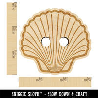 Scallop Seashell Beach Shell Wood Buttons for Sewing Knitting Crochet DIY Craft