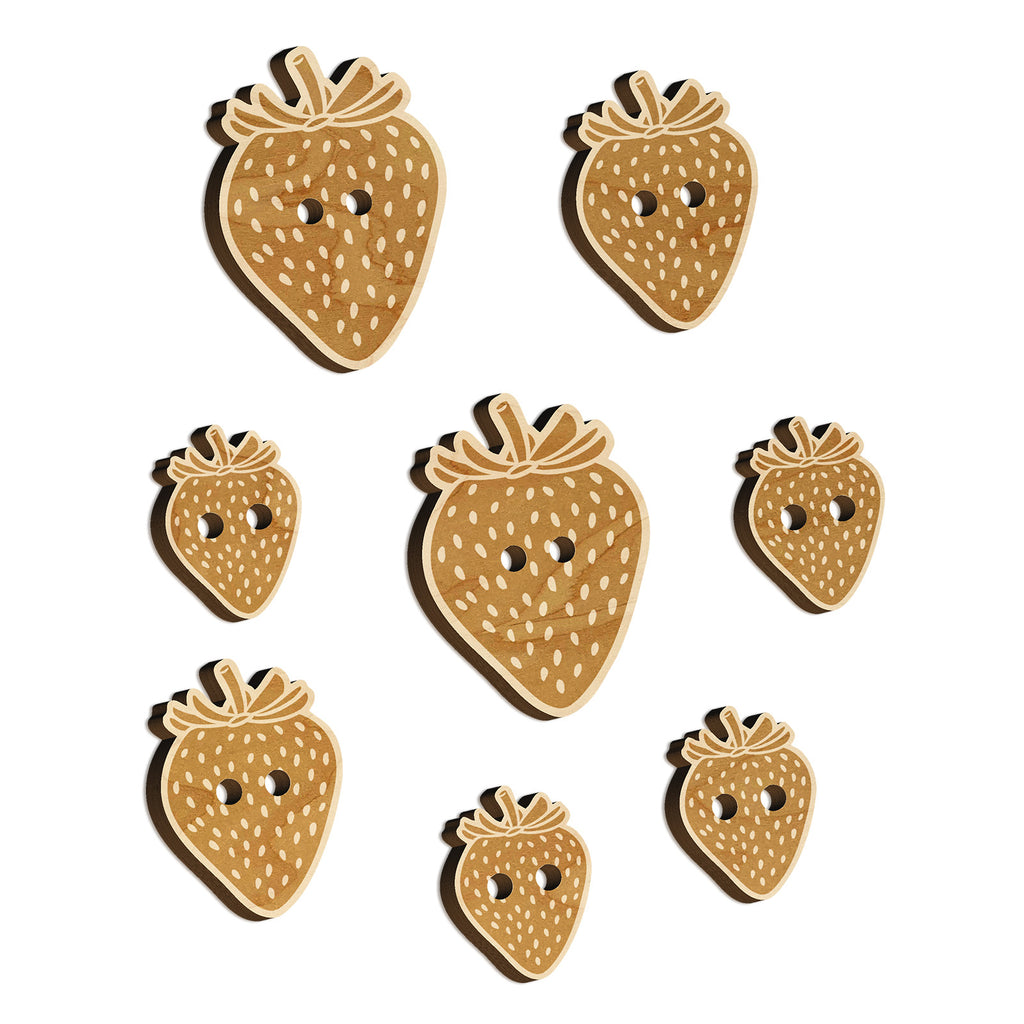 Strawberry Fruit Drawing Wood Buttons for Sewing Knitting Crochet DIY Craft