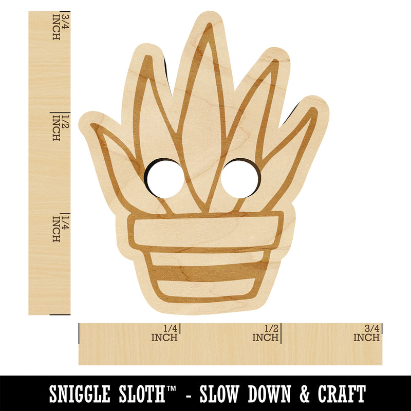 Hand Drawn Cactus Succulent Doodle Wood Buttons for Sewing Knitting Crochet DIY Craft