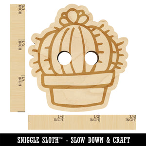 Hand Drawn Cactus With Flower Doodle Wood Buttons for Sewing Knitting Crochet DIY Craft