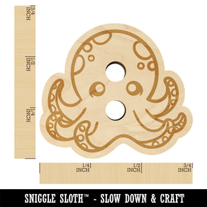 Kawaii Octopus Wood Buttons for Sewing Knitting Crochet DIY Craft