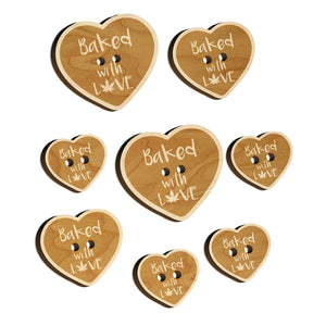 Marijuana Baked with Love Heart Wood Buttons for Sewing Knitting Crochet DIY Craft