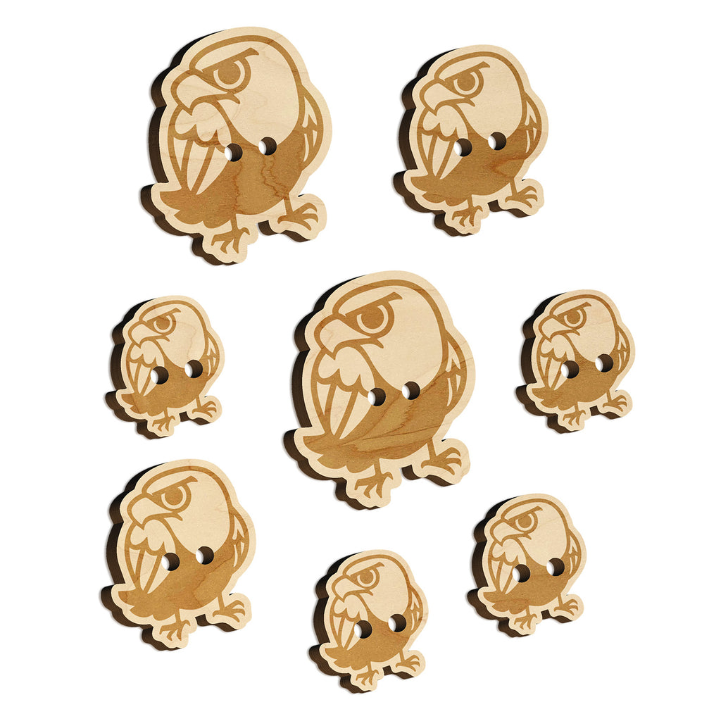 Cute and Grumpy Bald Eagle Wood Buttons for Sewing Knitting Crochet DIY Craft