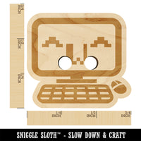 Cute Kawaii Computer Face Emoticon Wood Buttons for Sewing Knitting Crochet DIY Craft
