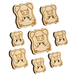 Cute Little Pig Sitting Wood Buttons for Sewing Knitting Crochet DIY Craft