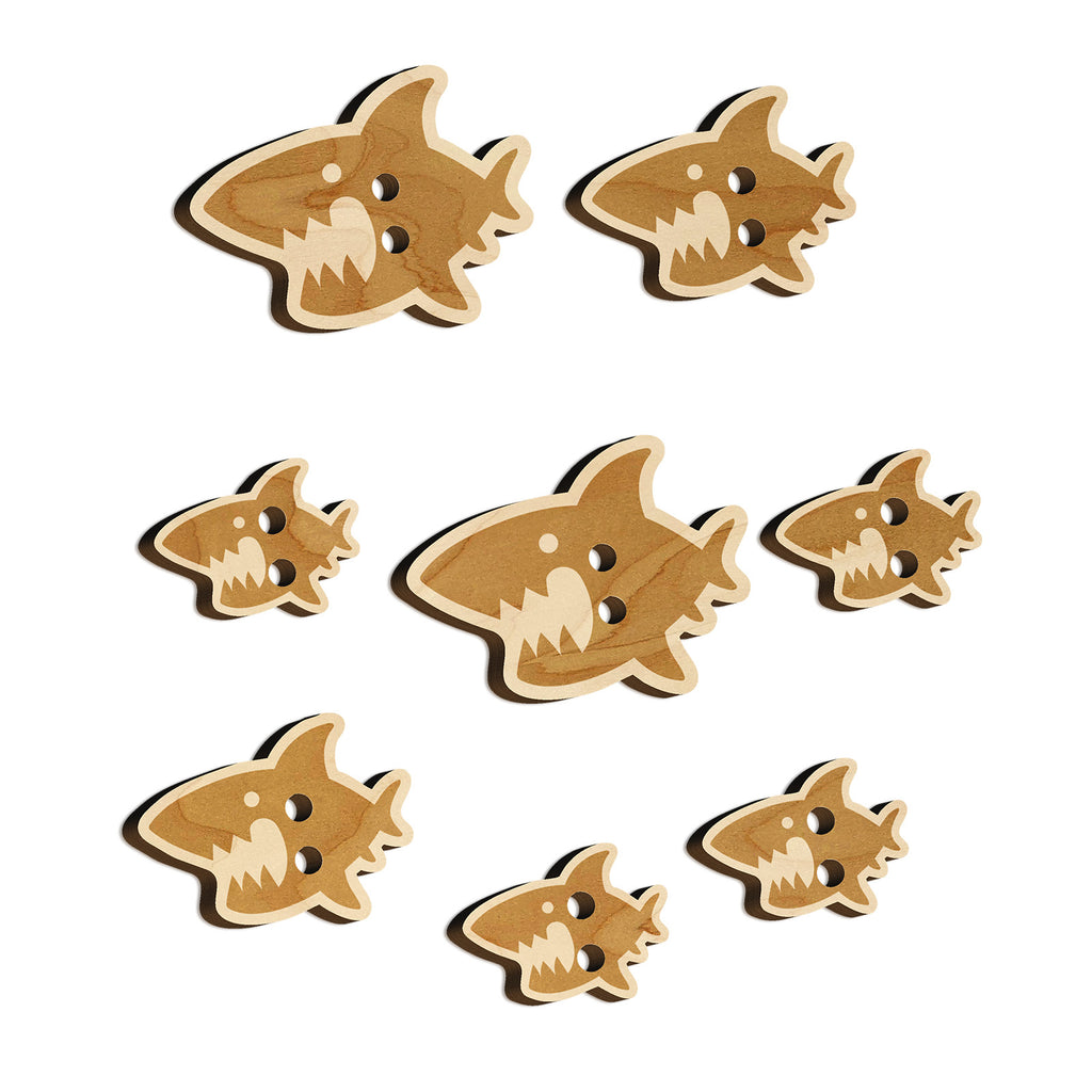 Cute Shark icon Wood Buttons for Sewing Knitting Crochet DIY Craft