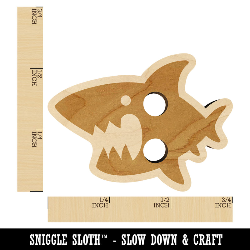 Cute Shark icon Wood Buttons for Sewing Knitting Crochet DIY Craft