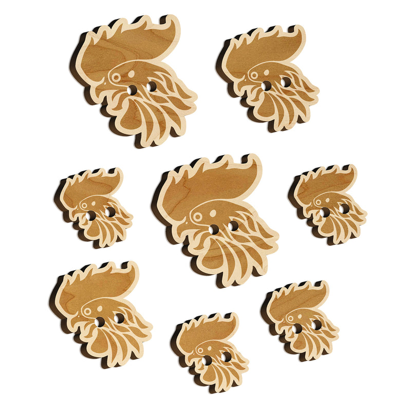 Wild Rooster Head Wood Buttons for Sewing Knitting Crochet DIY Craft