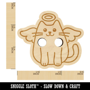 Cat Angel Wood Buttons for Sewing Knitting Crochet DIY Craft