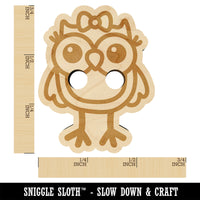 Cute Girl Owl with Bow Wood Buttons for Sewing Knitting Crochet DIY Craft