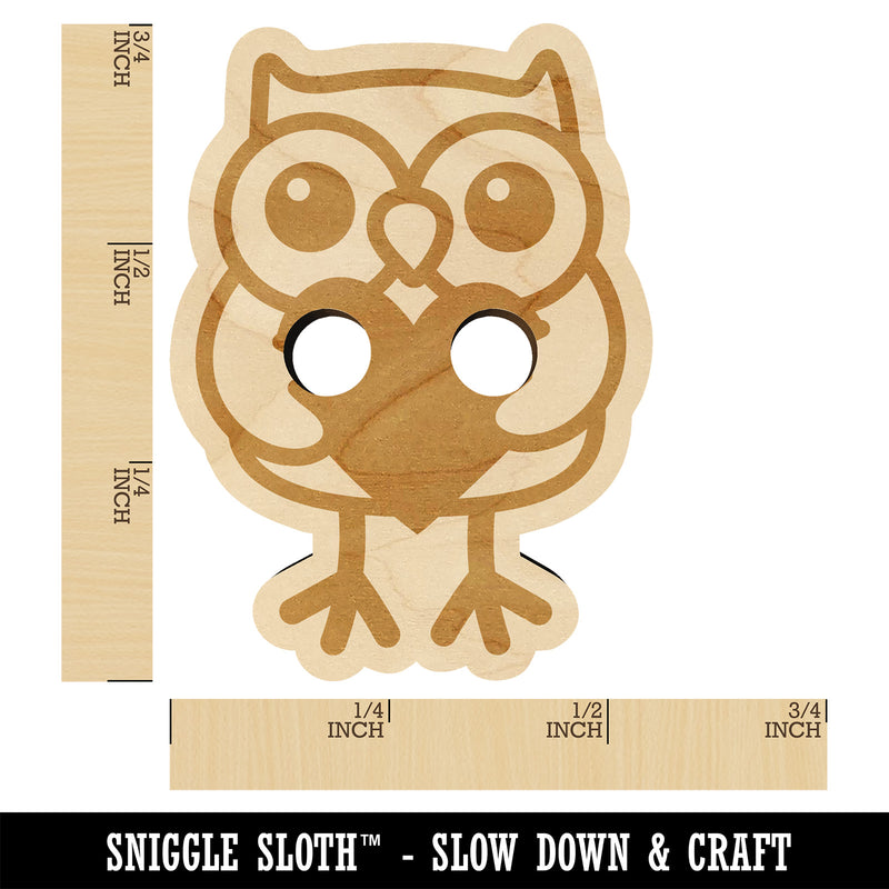 Owl Holding Heart Wood Buttons for Sewing Knitting Crochet DIY Craft