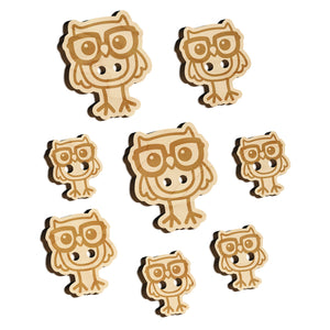 Owl Smart with Glasses Wood Buttons for Sewing Knitting Crochet DIY Craft