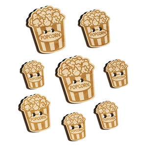 Big Bucket of Popcorn Movie Theater Wood Buttons for Sewing Knitting Crochet DIY Craft
