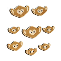 Caring Surgical Face Mask Heart Wood Buttons for Sewing Knitting Crochet DIY Craft