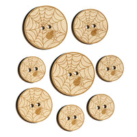 Creepy Spider in Spiderweb Wood Buttons for Sewing Knitting Crochet DIY Craft
