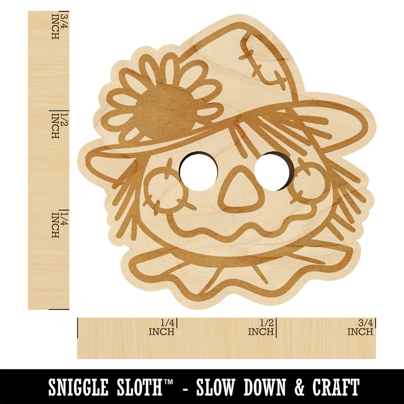 Cute Scarecrow Face Wood Buttons for Sewing Knitting Crochet DIY Craft