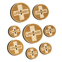 Lifeguard Cross in Circle Wood Buttons for Sewing Knitting Crochet DIY Craft